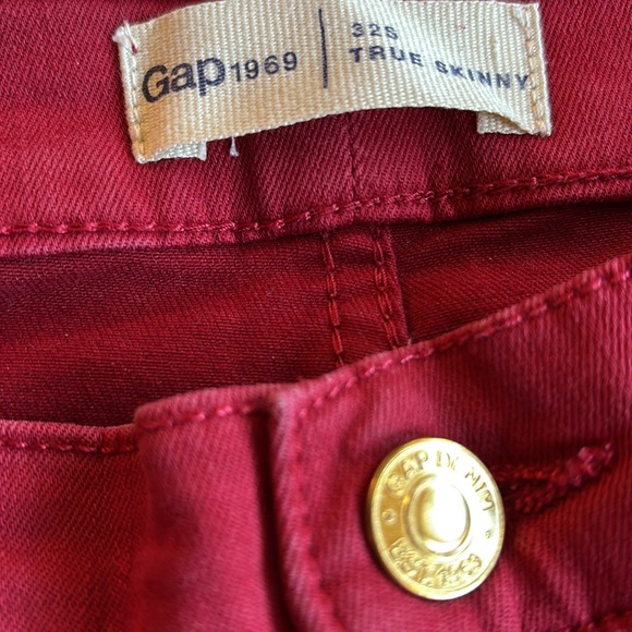 Gap Cranberry Red Skinny Jeans 14 Short - Picture 3 of 5